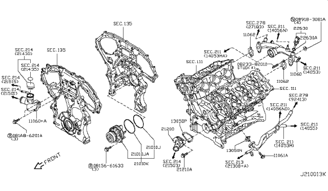 2012 Infiniti G25 Water Pump, Cooling Fan & Thermostat Diagram 2