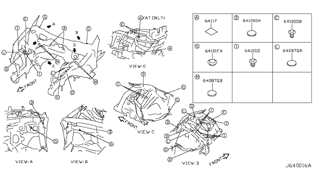2015 Infiniti Q40 Hood Ledge & Fitting Diagram 4