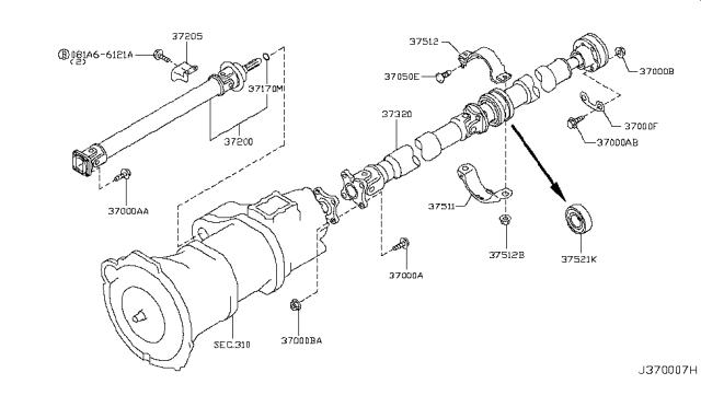 2010 Infiniti G37 Propeller Shaft Diagram 6