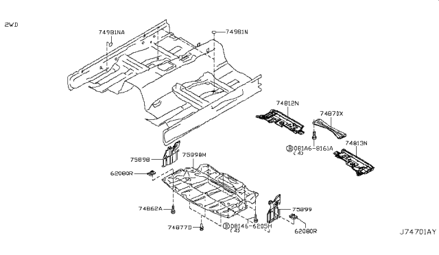 2015 Infiniti Q40 Floor Fitting Diagram 1