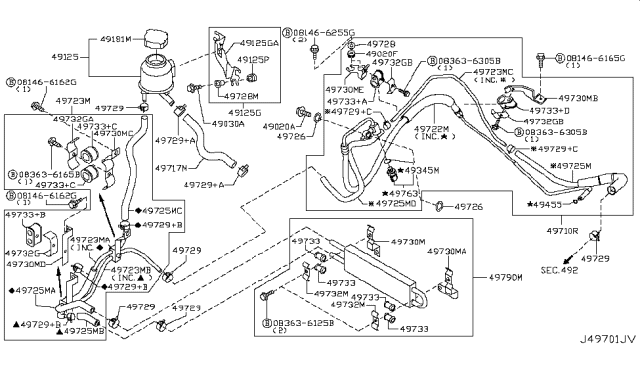 2008 Infiniti G35 Sedan Power Steering Piping Diagram 3