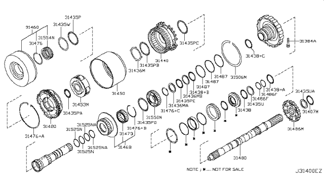 2009 Infiniti G37 Governor,Power Train & Planetary Gear Diagram 1