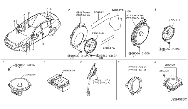 2008 Infiniti G37 Sedan Speaker Diagram 1