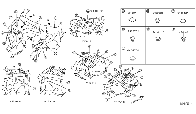 2015 Infiniti Q40 Hood Ledge & Fitting Diagram 2