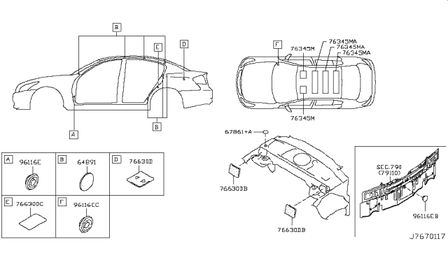 2010 Infiniti G37 Body Side Fitting Diagram 3