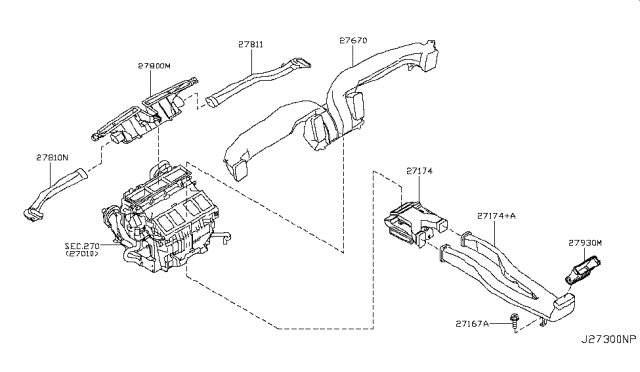 2015 Infiniti Q40 Nozzle & Duct Diagram 1