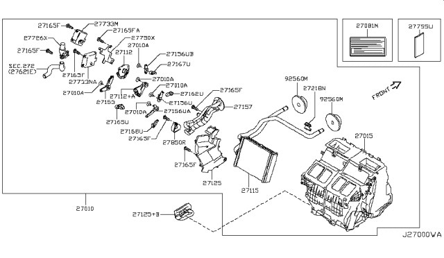 2008 Infiniti G37 Sedan Heater & Blower Unit Diagram 3