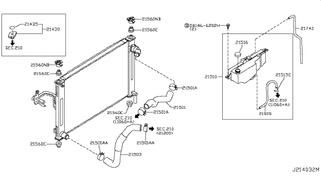 2013 Infiniti G37 Radiator,Shroud & Inverter Cooling Diagram 2