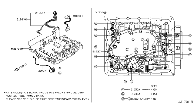 2007 Infiniti G35 Control Valve (ATM) Diagram