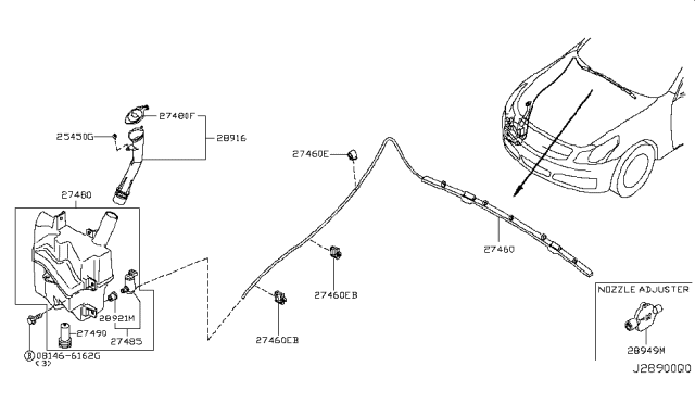 2011 Infiniti G37 Windshield Washer Diagram 1