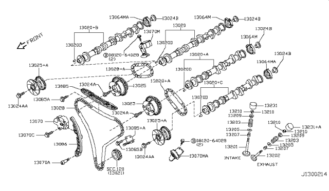 2015 Infiniti Q40 Camshaft & Valve Mechanism Diagram 2