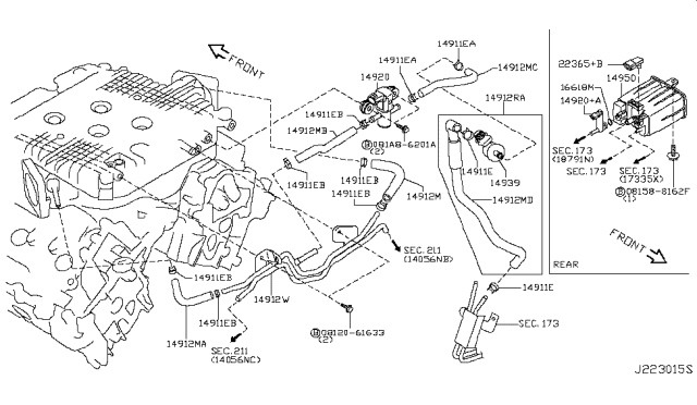 2015 Infiniti Q40 Engine Control Vacuum Piping Diagram 4