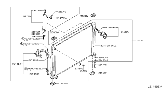 2011 Infiniti G37 Radiator,Shroud & Inverter Cooling Diagram 7