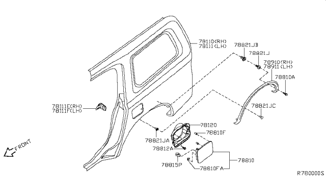 2004 Infiniti QX56 Fender-Rear,RH Diagram for 78100-7S630