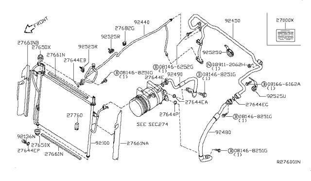 2006 Infiniti QX56 Condenser,Liquid Tank & Piping Diagram 2