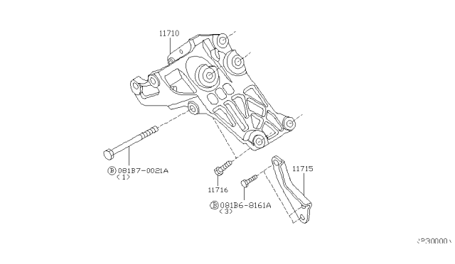 2009 Infiniti QX56 Bar-Adjust Alt Diagram for 11715-7S01A