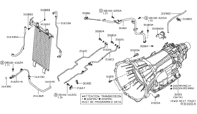 2005 Infiniti QX56 Auto Transmission,Transaxle & Fitting Diagram 2