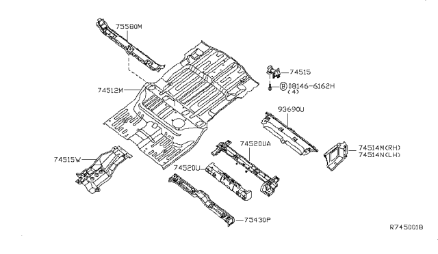 2007 Infiniti QX56 Floor Panel (Rear) Diagram