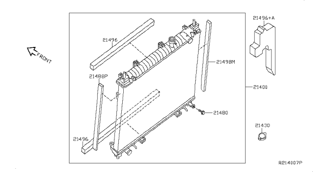 2007 Infiniti QX56 Radiator Cap Assembly Diagram for 21430-7S001