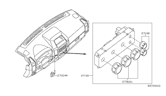 2004 Infiniti QX56 Control Assembly Diagram for 27500-7S610