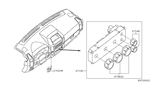 2004 Infiniti QX56 Control Assembly Diagram for 27500-ZC110