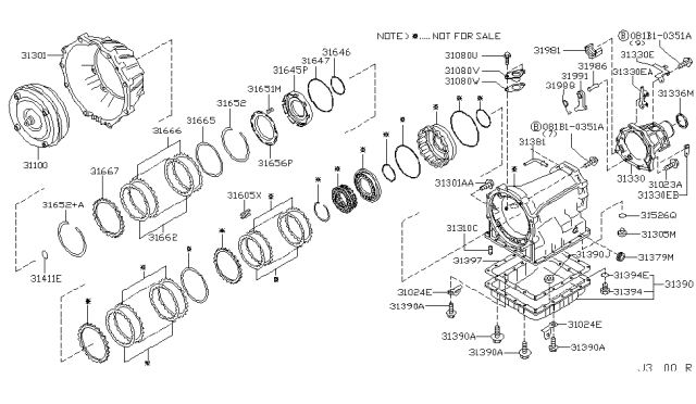 2004 Infiniti QX56 Torque Converter,Housing & Case Diagram 2