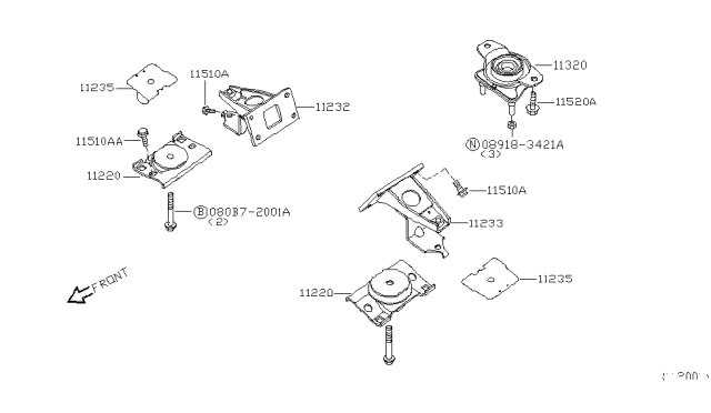 2006 Infiniti QX56 Engine & Transmission     Mounting Diagram 2