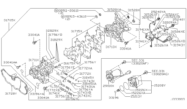 2007 Infiniti QX56 Plate-Separator Diagram for 31715-7S110