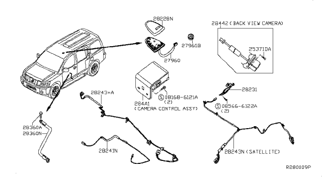 2009 Infiniti QX56 Audio & Visual Diagram 1