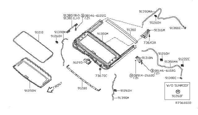 2009 Infiniti QX56 Hose-Drain Diagram for 91390-ZV50B