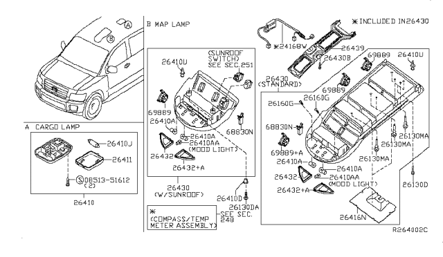 2008 Infiniti QX56 Bulb Diagram for 26282-89906