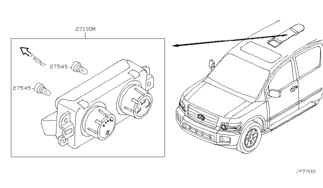 2006 Infiniti QX56 Control Assembly - Rear Air Conditioner Diagram for 27501-7S001