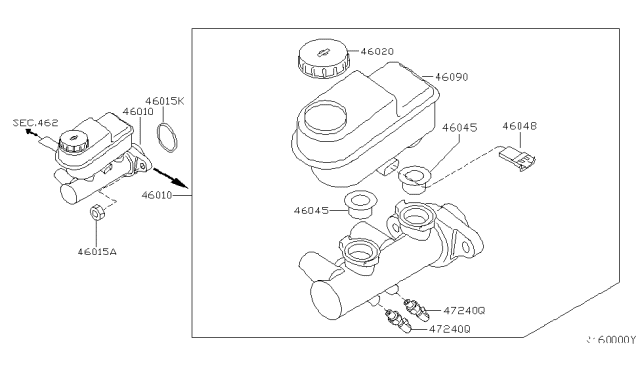 2006 Infiniti QX56 Sensor Assembly-HYPOID,Pressure Diagram for 47240-7S000