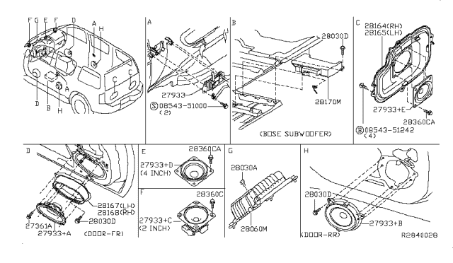 2007 Infiniti QX56 Speaker Diagram 1