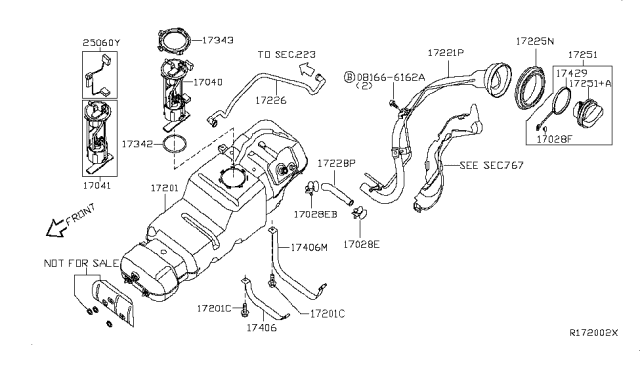 2006 Infiniti QX56 Band Assy-Fuel Tank,Mounting Diagram for 17407-7S000