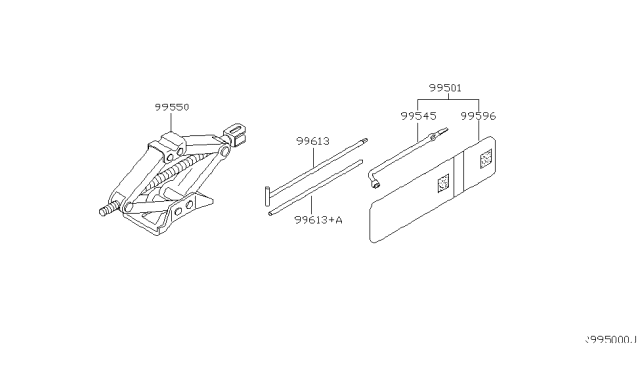 2010 Infiniti QX56 Tool Set-Standard Diagram for 99501-7S000