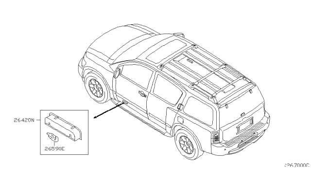 2009 Infiniti QX56 Lamp Assembly-Door Step Diagram for 26420-8J000