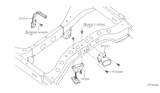 2005 Infiniti QX56 Spare Tire Hanger Diagram