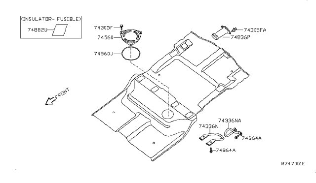 2004 Infiniti QX56 Cover-Inspection Hole Diagram for 74848-7S030