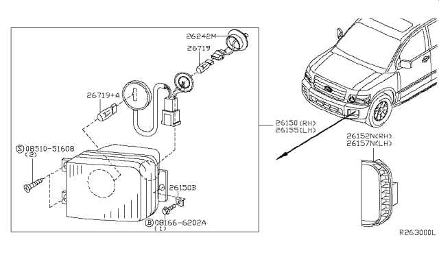 2009 Infiniti QX56 Fog,Daytime Running & Driving Lamp Diagram