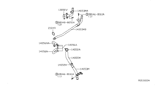 2006 Infiniti QX56 Water Hose & Piping Diagram 2