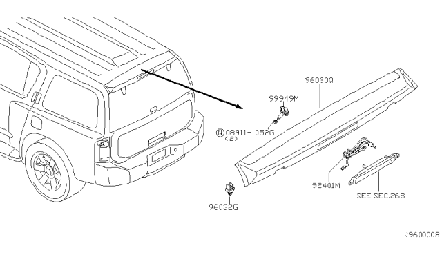 2004 Infiniti QX56 Air Spoiler Diagram 1