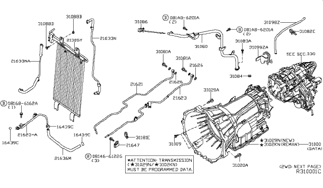 2008 Infiniti QX56 Seal O Ring Diagram for 31084-20301