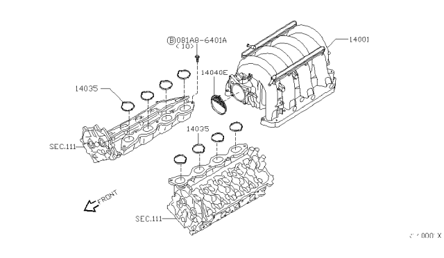 2007 Infiniti QX56 Gasket-Adapter Diagram for 16175-7S000