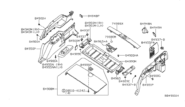 2007 Infiniti QX56 Trunk & Luggage Room Trimming Diagram 1