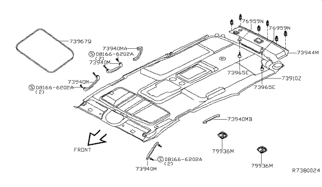 2006 Infiniti QX56 Clip Diagram for 96969-ZC00A