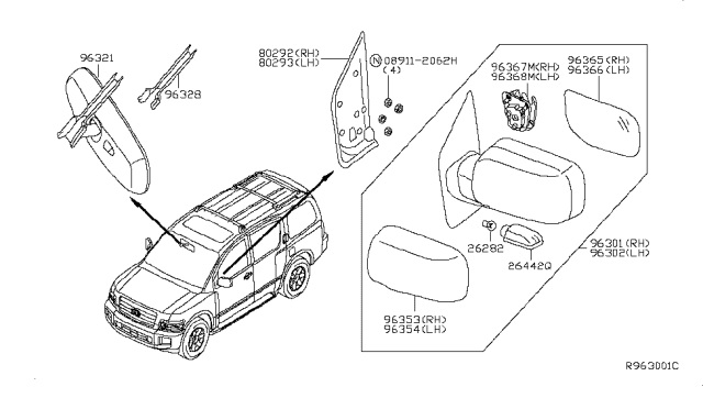 2008 Infiniti QX56 Rear View Mirror Diagram