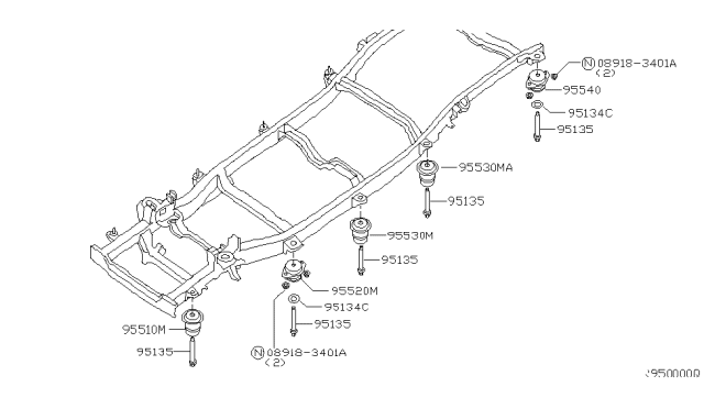 2007 Infiniti QX56 Body Mounting Diagram 2