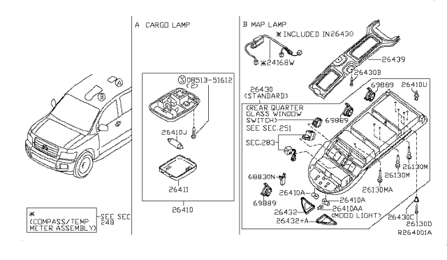 2005 Infiniti QX56 Room Lamp Diagram 1