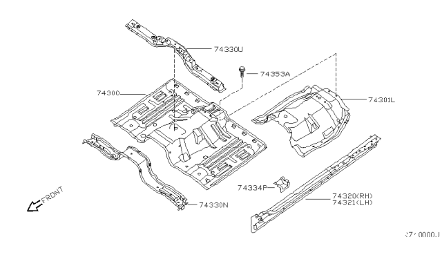 2007 Infiniti QX56 Floor Panel Diagram